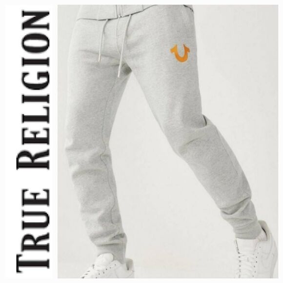 True Religion Buddha 3 Star Jogger- Heather Grey - Picture 1 of 9